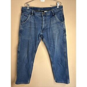 KEY Fleece Lined Work Jeans Mens 36x30 Denim Straight Leg Insulated Carpenter